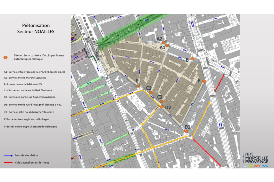 Plan phasage piétonisation Noailles
