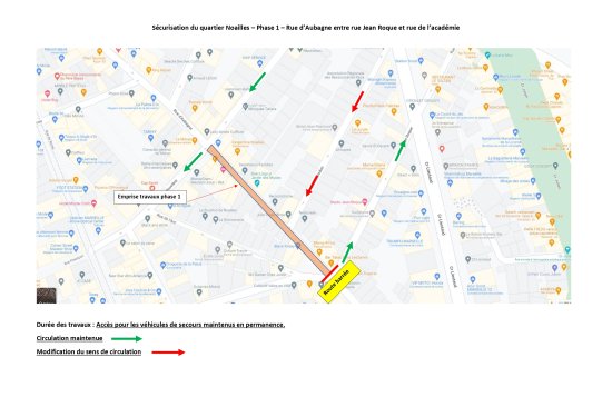 Plan phasage piétonisation Noailles