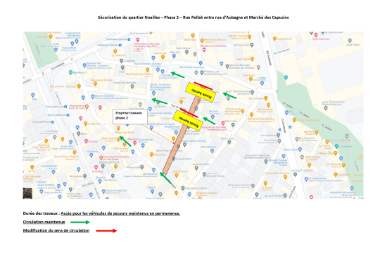 Plan phasage piétonisation Noailles